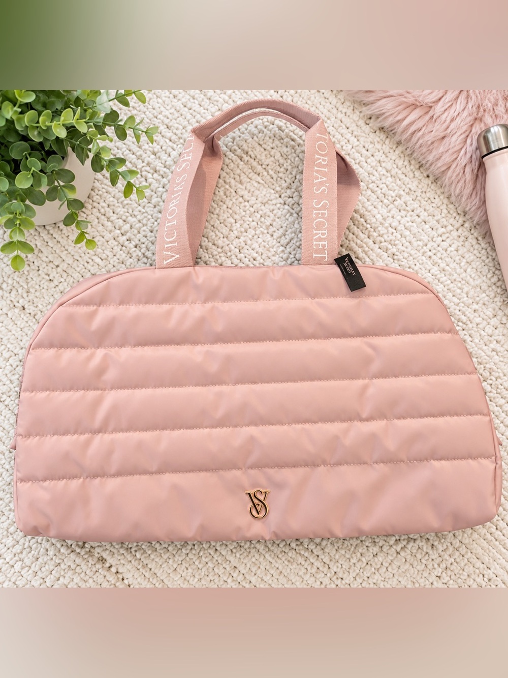 Victoria's Secret Dusty Pink Quilted Travel Tote